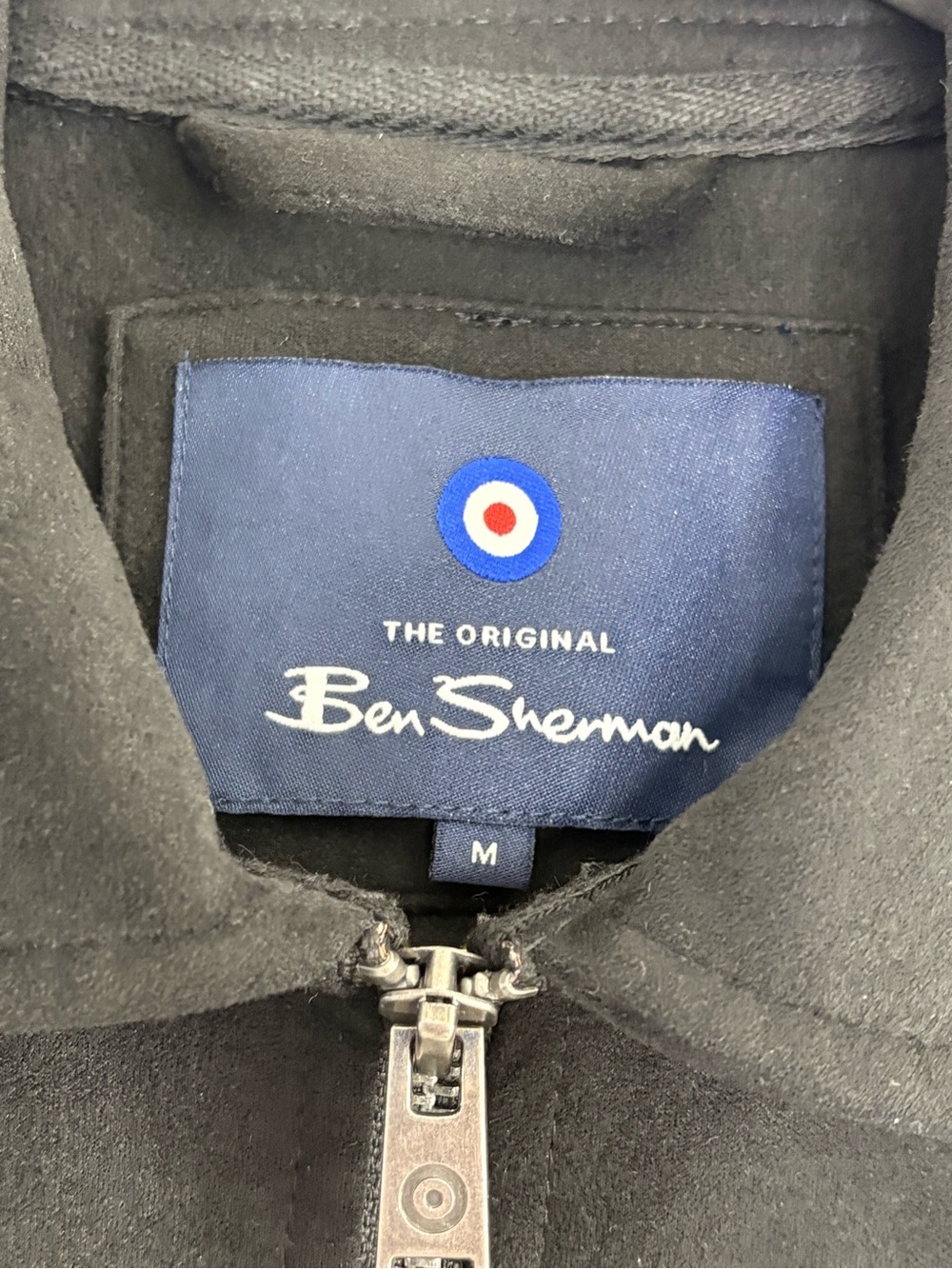 Ben Sherman Mens Medium Faux Suede Full Zip Jacket Black Soft W Pockets Target - Picture 5 of 6